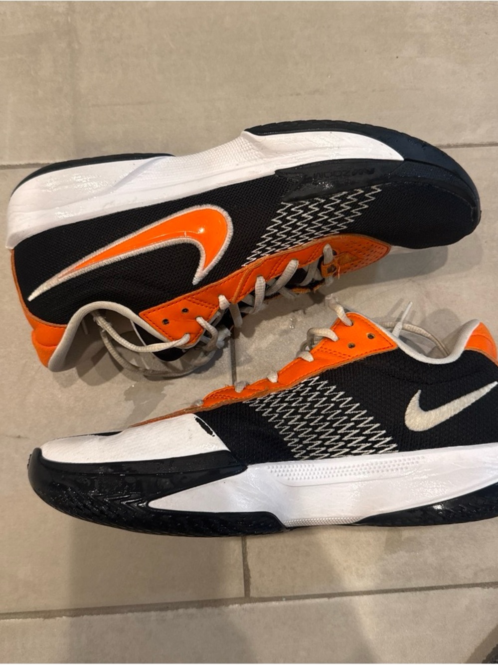 Nike Men’s Black White & Orange Low-Top Sneakers